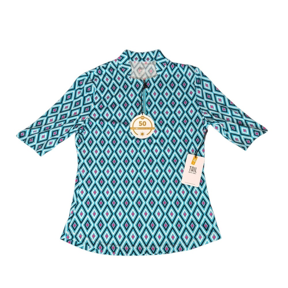 Tail White Label Womens XS Golf Shirt Imperial Diamond UPF 50 Quarter Zip Top